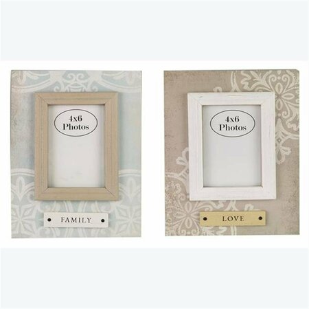 YOUNGS 4 x 6 in. Wood Photo Frame, Assorted Color - 2 Piece 20924